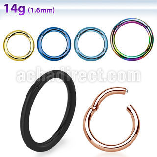 seght14 pvd plated 316l steel hinged segment ring 14g 1.6mm
