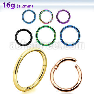 seght16 pvd plated 316l steel hinged segment ring 16g 1.2mm