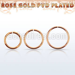 seltt18 rose gold pvd plated surgical steel seamless ring