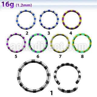 semt16 pvd 316l steel segment ring in zebra stripes 8 10mm