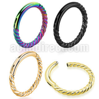 sgtsh20 anodized 316l steel hinged segment ring twisted wire