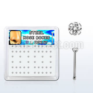 snbz15xc caja 52 piercing nariz hueso acero quirurgico zirconia redonda 1 5mm distribuidor mayorista
