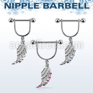 snpod17 barbell pezon estribo acero quirurgico bolas 5mm ala pajaro cristal borde mayorista