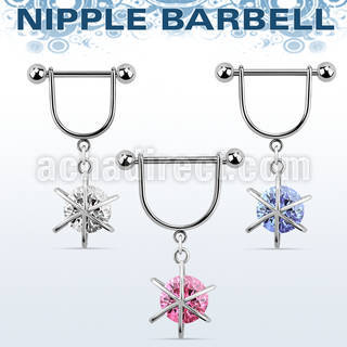 snpoz8 barbell pezon estribo acero quirurgico bolas 5mm redonda zirconita encerrada distribuidor