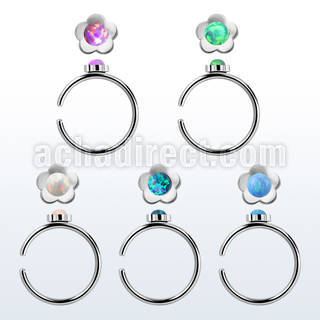 snr1op aro nariz clip acero quirurgico 0.8mm flor opalo redondo 1 5mm centro venta