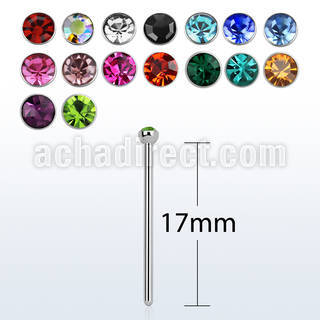 sns18 piercing nariz doblar tu mismo acero quirurgico 1mm cristal redondo 2mm 17mm mayorista
