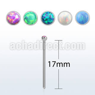 snsop 316l steel bend it nose stud 20g (0.8mm) synthetic opal