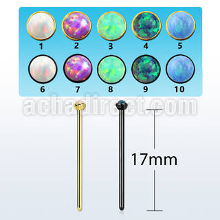 snstop anodized steel bend it nose stud 20g 0.8 synthetic opal