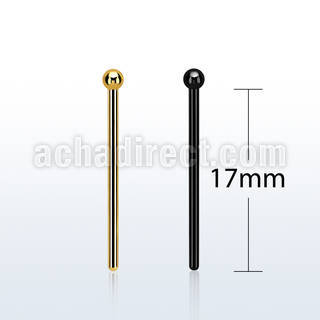 snybt18 pvd plated steel bend it nose stud w a 2mm ball top