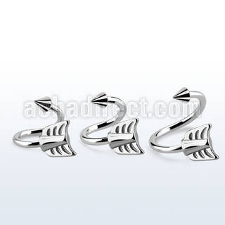 sp14aw espiral ceja acero quirurgico cono acero 3mm final acero flecha distribuidor mayorista