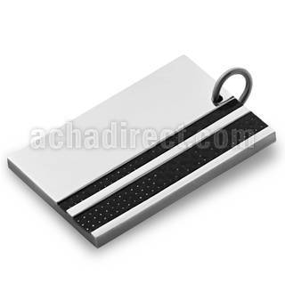 spd130 polished steel pendant with black carbon fiber stripe