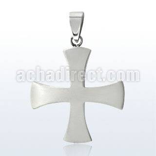 spd54 stainless steel iron cross shaped pendant in high polish
