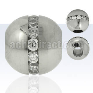 spdz3 colgante abalorio acero inoxidable mate zirconia alrededor centro mayorista