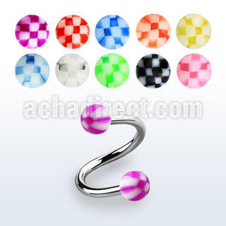 spebck espiral ceja acero quirurgico bolas acrilicas cuadros 3mm distribuidor mayorista