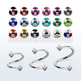 spec3 espiral ceja acero quirurgico bolas multi joya 3mm al por mayor