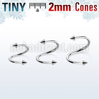 specn2 espiral ceja acero quirurgico 1mm conos 2mm mayorista