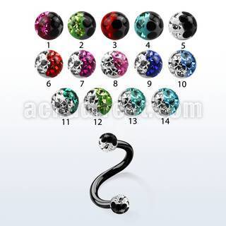 spetfr3e espiral acero quirurgico anodizado ceja labio bolas multi cristal 3mm colores distribuidor