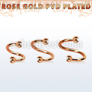 spett2c espiral acero quirurgico pvd oro rosa bolas 3mm joya cristal bisel distribuidor mayorista