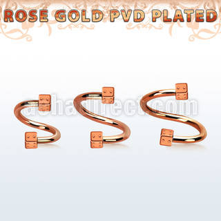 spettd25 espiral ceja acero 316l pvd oro rosa dados 2 5mm distribuidor mayorista
