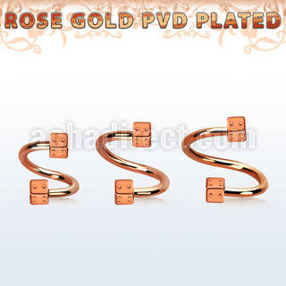 spettdi espiral ceja acero 316l pvd oro rosa dados 3mm mayorista