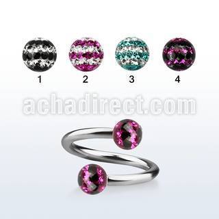 spfr5d espiral acero quirurgico bolas multi cristal ferido 5mm triple linea venta