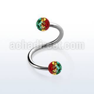 spfr5r 316l steel spiral w ferido rasta multi crystal ball