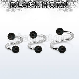 spwk5 espiral organica barra acero 316l bolas cuerno negro 5mm distribuidor mayorista