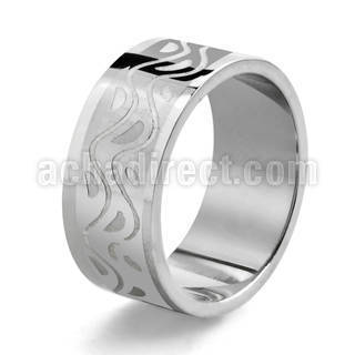 sr107 anillo tallado acero inoxidable mate floral brillo espejo distribuidor