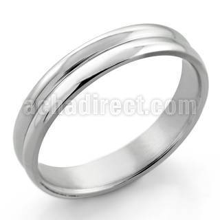 sr122 anillo doble acanalado ancho acero inoxidable brillo espejo distribuidor mayorista