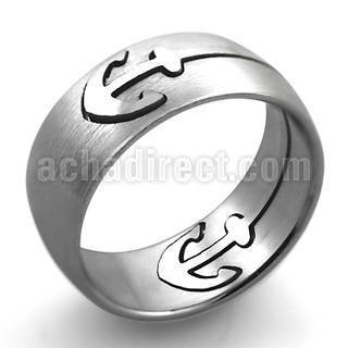 sr12 anillo rejilla acero inoxidable mate ancla cortada mayorista