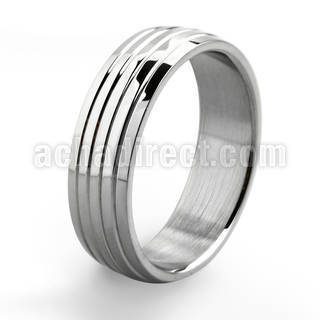 sr146 anillo acero inoxidable brillo espejo cuatro lineas distribuidor
