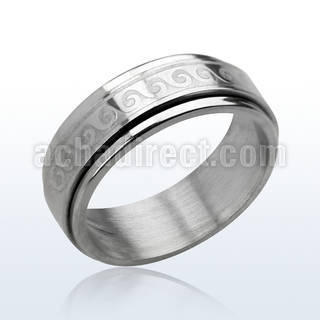 sr154 anillo giratorio acero inoxidable mate ola brillo espejo al por mayor