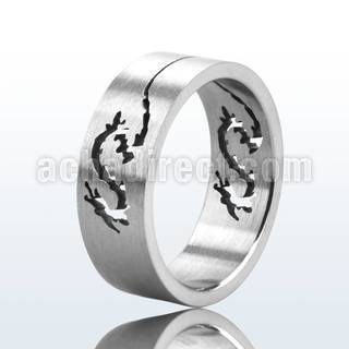 sr167 anillo cortado acero inoxidable mate dragon chino cortado distribuidor mayorista
