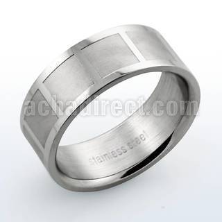 sr181 anillo acero inoxidable brillo espejo estampado cuadros al por mayor