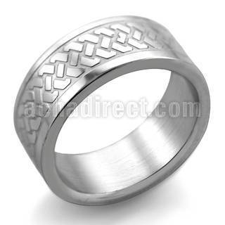 sr205 matte stainless steel carving ring with celtic chain