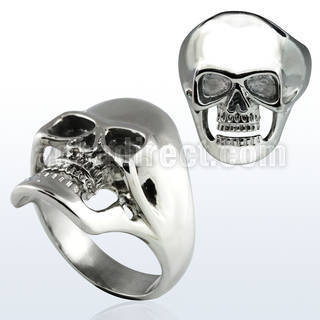 sr267 anillo acero inoxidable brillo espejo figura calavera distribuidor mayorista