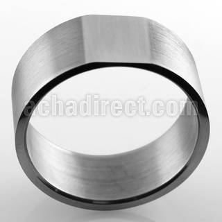 sr294 stainless steel engravable wide band ring with matte top