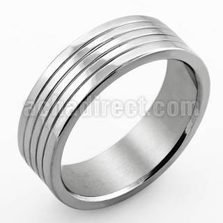 sr309 anillo acero inoxidable brillo espejo 4 lineas superficiales finas mayorista