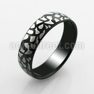 srb52 anillo acero inoxidable anodizado negro patron roto distribuidor