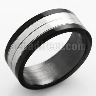 srb63 anillo acero inoxidable anodizado negro linea centro acero inoxidable brillo espejo venta