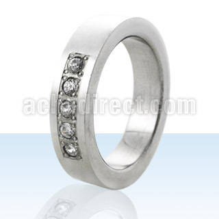 src9 anillo banda clasica acero inoxidable brillo espejo 5 cristal venta