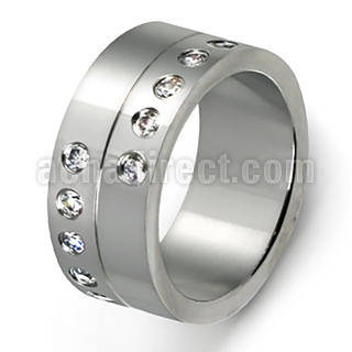 srcz53 anillo acero inoxidable mate varias zirconia bisel distribuidor mayorista