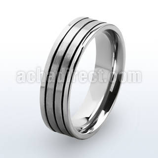 srcz58 plain stainless steel ring with triple grove