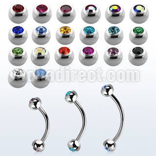 bnjb3xs banana ceja acero quirurgico bolas 3mm joya bisel mayorista
