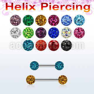 lbfr3ss venta por mayor labret acero quirurgico 1mm bola 3mm multi cristal ferido al por mayor