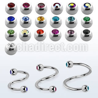 spjb25xs espiral ceja acero quirurgico dos bolas joya