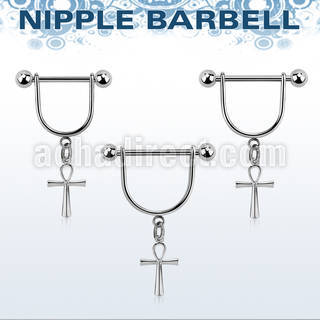 mdk769 distribuidor mayorista piercing ombligo acero 316l pvd dorado bola lisa 5mm bola 8mm joya bisel colgante cruz ankh oro al por mayor