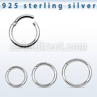 sterling silver hinged segment ring 16g