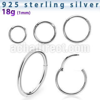 sterling silver hinged segment ring, 18g (1.0mm)