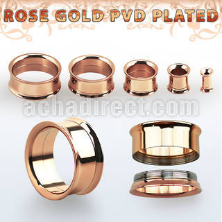 stthp dilatacion tunel doble flare acero quirurgico pvd oro rosa rosca interna distribuidor mayorista